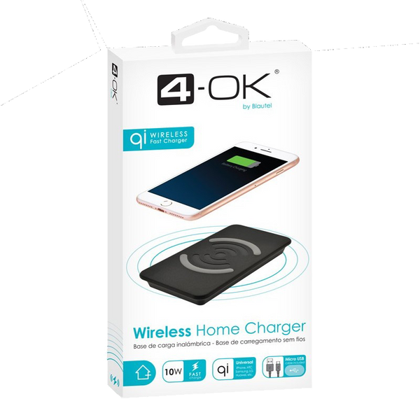 4-OK QI Wireless Mains Charger 10 Watts - Black